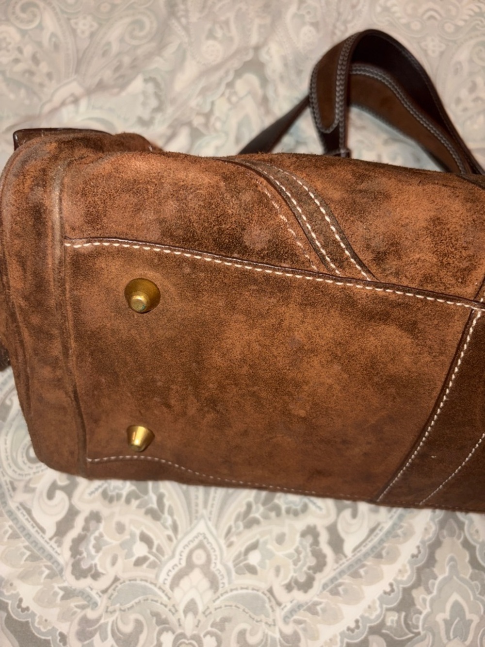 Vintage Coach Mia Soho Chocolate Brown Suede Buckle Satchel - Picture 7 of 14